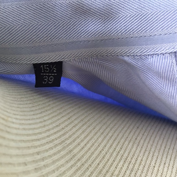 Valentino Baby Blue Herringbone/Striped 100% Cotton Long Sleeved Button Shirt - Picture 8 of 10